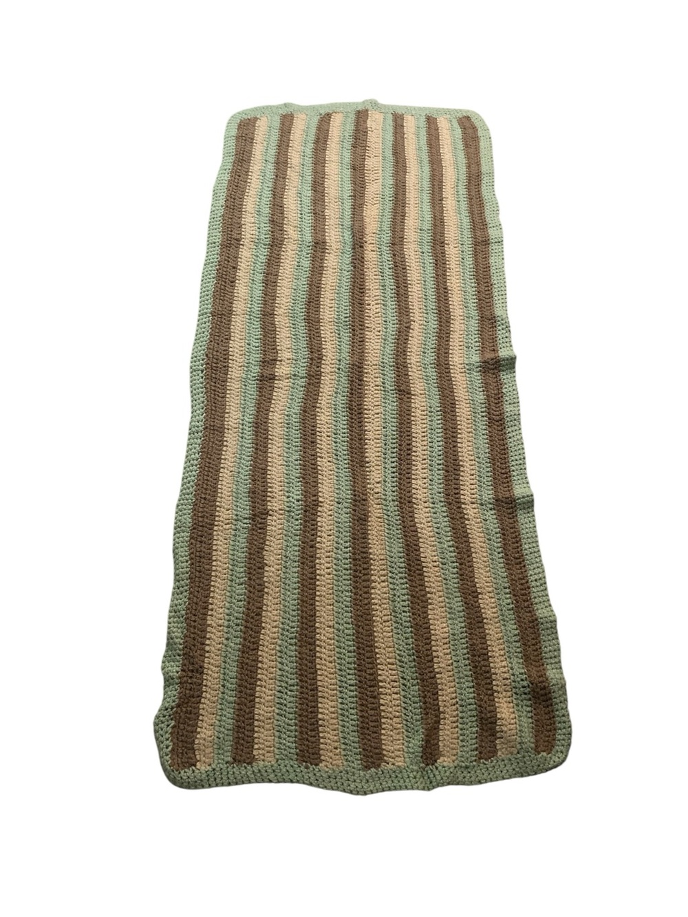 Vintage Handmade Colorful Crochet Striped Afghan Blanket Appox 64”L x 37”W
